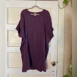 Chico's size 2 (women’s 12/14) 100% linen purple kaftan dress